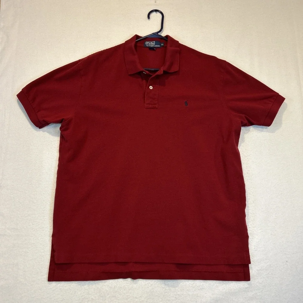 Ralph Lauren Polo Golf Shirt Mens XL Red Short Sleeve 100% Cotton Vintage Pique